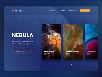 Nebula Website Concept branding clean design figma product simple sketch ui ux web xd
