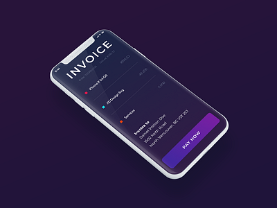 iPhone X Invoice AppScreen