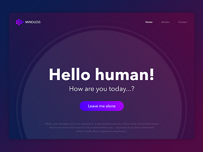 Human Depression Help Page agency clean design heaven photoshop product simple sketch ui ux web