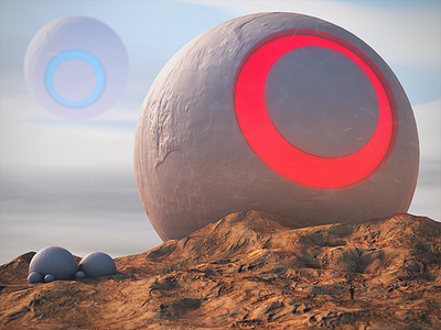 Alien Eye Spheres 2018 3d abstract adobe advertising alien c4d cinema4d glow motiondesign space sun