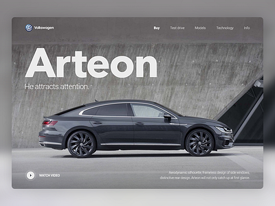 Volkswagen Arteon Main Page 2018 adobe arteon clean design photoshop ui ux volkswagen web xd