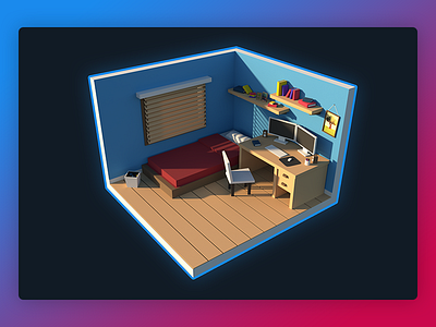 Low Poly Room 2018 3d c4d cinema4d clean design maya photoshop product simple