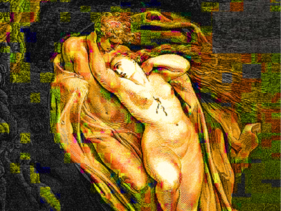 The Lovers, Dante's Inferno art artwork color colorization digital digital art illustration literature redesign vintage