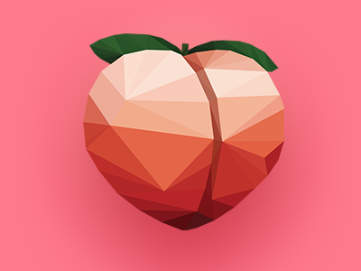 Low Poly Peach colors emoji graphic design illustration illustrator logo logo design low poly lowpoly peach peach emoji