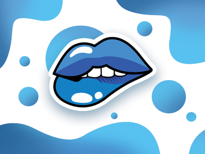Blue Desire colors graphic design illustration illustrator lipbite lip bite logo logo design