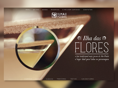 Ilha das Flores bar drinks food photography restaurant typography website