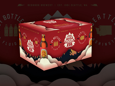 Redhook ESB Packaging beer branding brewery brewing clean illustration modern packaging rainier seattle