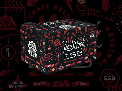 Redhook ESB beer beer art beer branding brewery clean lettering packaging redhook