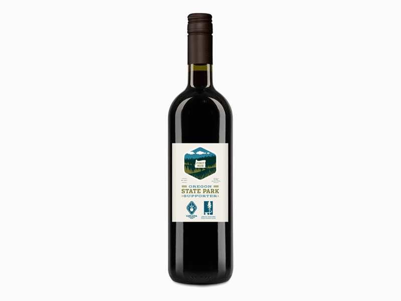 Oregon State Parks Wine Label bottle label mockup packaging pinotnoir render spirits wine