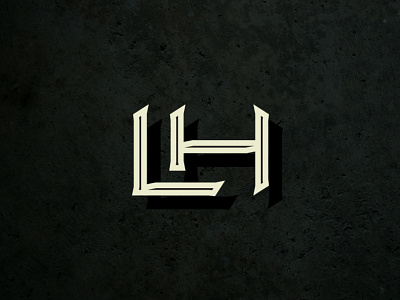 L.H. EMBLEM branding clean gritty handmade icon illustration lettering medieval monogram monogram logo rustic texture typography vintage