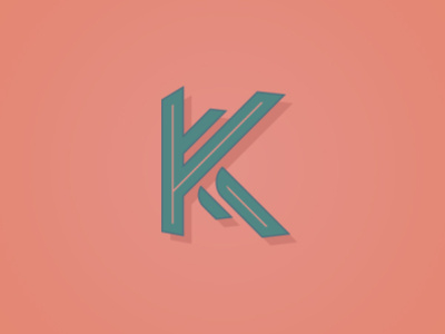 K k lettering logo minimal pink retro turquoise type