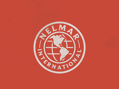 Nelmar International badge logo postcard shipping travel vector vintage