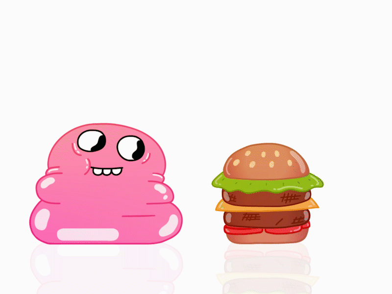 JELLY HAVE SOME BURGER 2d 2d animation 2danimation animated animation cartoon characer charactedesign character animation character art gif animated