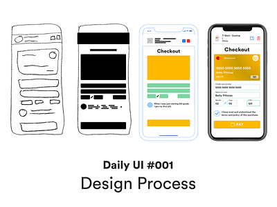 Daily UI #001 - Design Process credit card checkout credit card form dailyui process ui