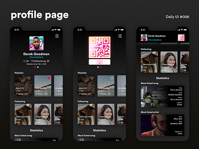 Daily UI #006 - Profile page