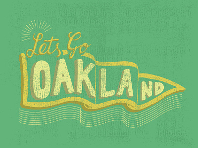 Oakland Pennant caligraphy illustration lettering