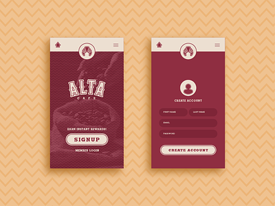 Alta Cafe App 001 branding dailyui ui ux