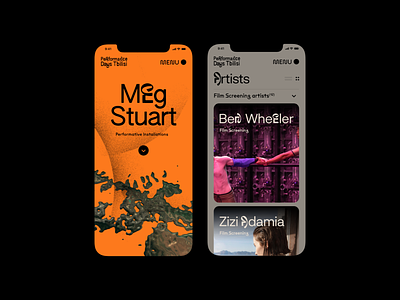 Performance Days Tbilisi - Mobile screens contemporary art festival minimalistic mobile music ui web web design