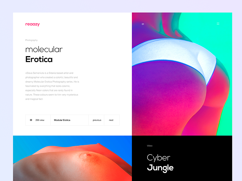 reazzy Inner Page concept nude blue gradient abstract animation web type ux app ui design logo