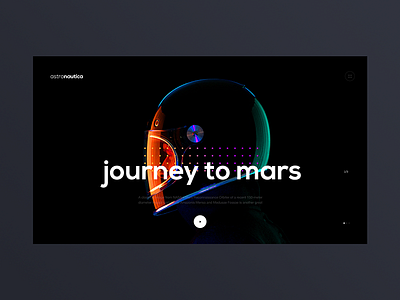 Astronautica Landing page galaxy gradient helmet inspiration ios landing mars minimalistic typography ui ux web