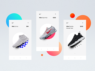 Nike blue gradient graphic design minimalistic select ui ux web design white