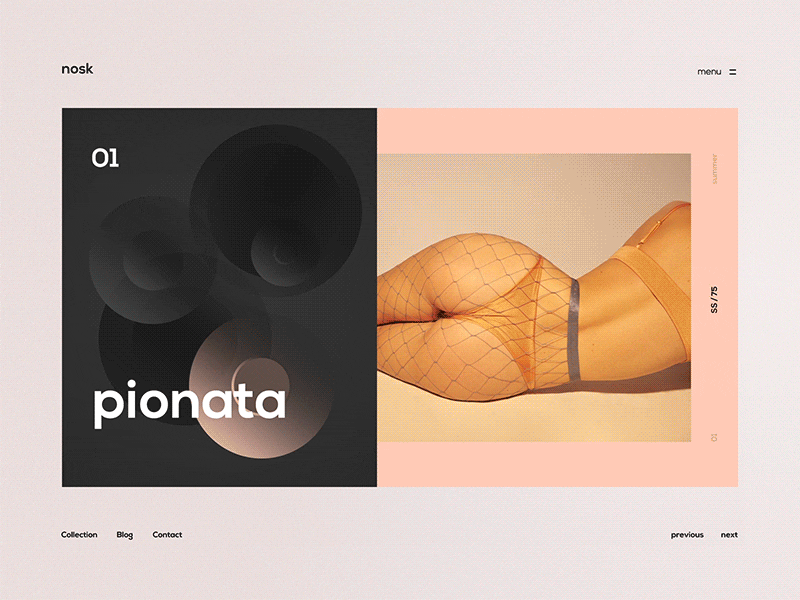 Pionata. animation black bold fashion gradient inspiration minimalistic pink ui ux web design