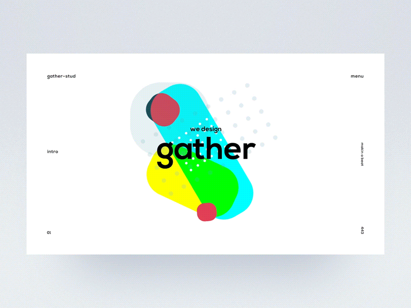 gather – stud blend color gradient green minimalistic ui ux web design yellow