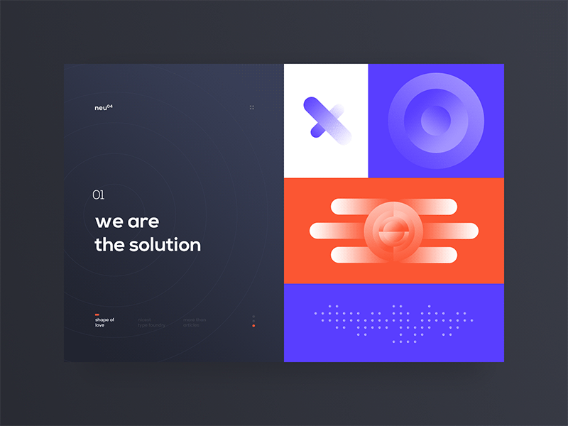 Neu–04 blue gradient graphic design minimalistic select ui ux web design white