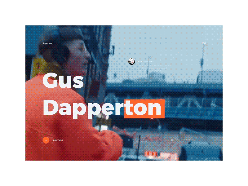 Dapperton. clip minimalistic music ui ux video web
