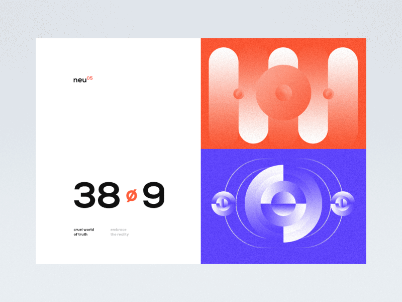 Neu–5 blue gradient graphic design minimalistic select ui ux web design white