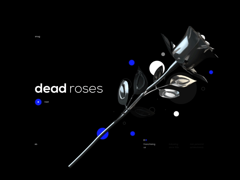 dead roses golden inspire minimalistic motion music ui ux web