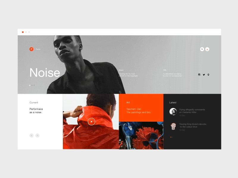 Fenix animation block gray inspiration interaction metro minimalistic ui ux