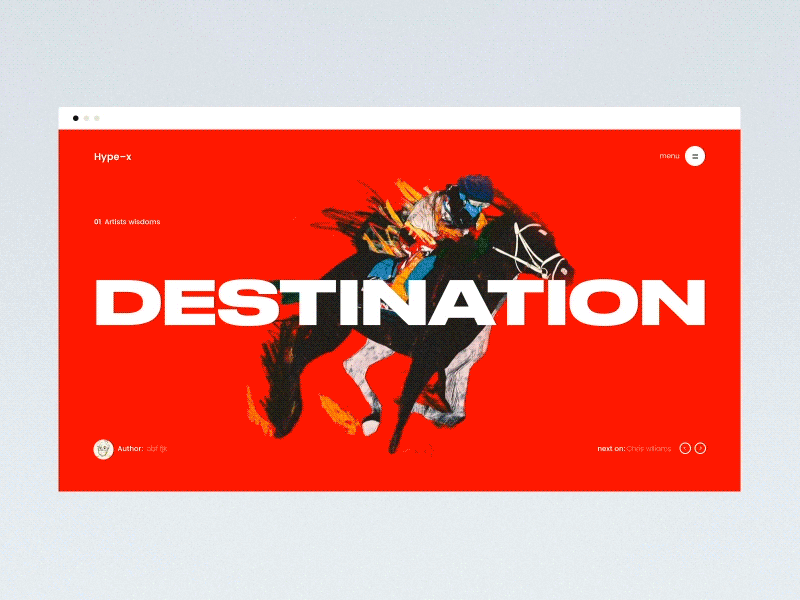 Hype–x interaction minimalistic red ui web
