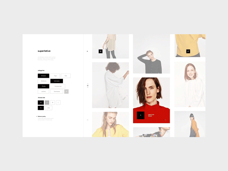 Superlative : Gallery blue gradient graphic design minimalistic select ui ux web design white
