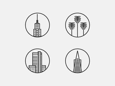 City Icons detroit flat icons line los angeles minimal new york san francisco