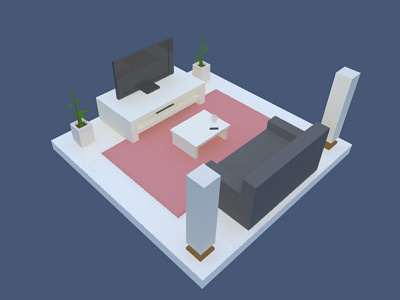 The living room 3d living minimalist room