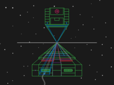 NEON SNES - Vanishing Point illustration space neon outline point snes vanishing vector