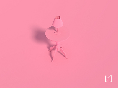 Pink 3d blender design illustration pink table