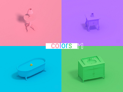 Colors 3d blender design illustration