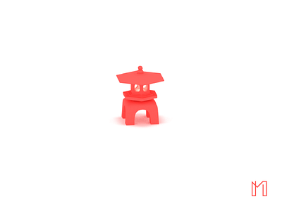 Red - Tōrō 3d blender design japan japanese red toro