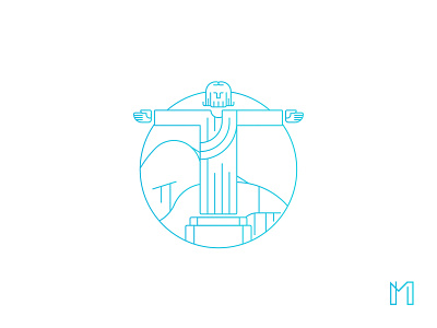 Christ the Redeemer - Rio de Janeiro brazil christ the redeemer design illustration illustrator outline rio de janeiro sugarloaf mountain vector