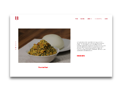Landing page for a restaurant