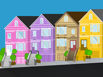 Painted Ladies daily illustration illustration illustrator line drawing painted ladies san francisco sf