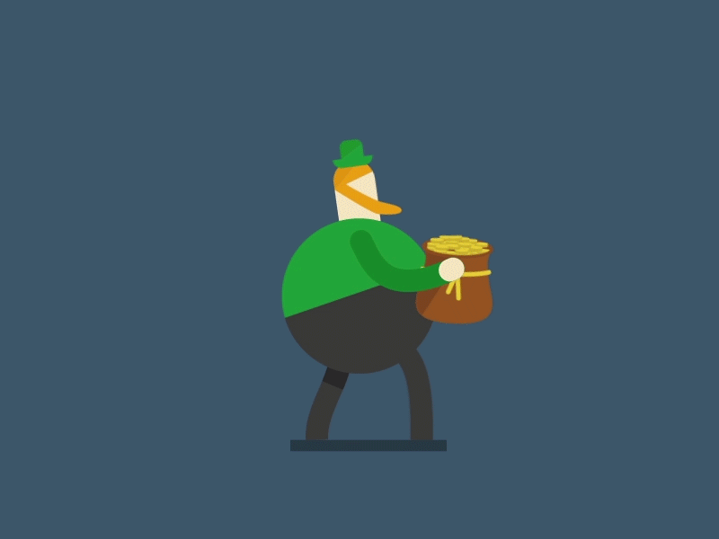 Lucky the Leprechaun after effects animated gif animation daily illustration gold illustration leprechaun lucky