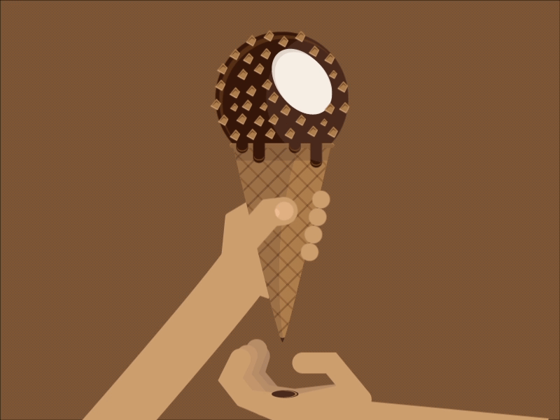 Drumstick animated gif animation daily illustration drip drumstick ice cream illustration