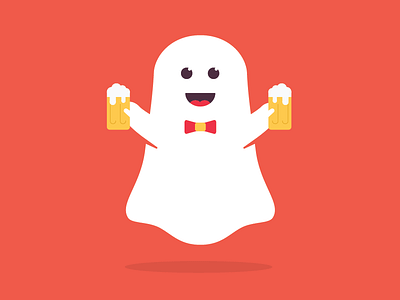 Here for the Boos! beer boos ghost halloween illustration