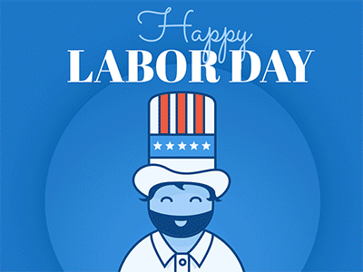 Labor Day Process animation gif labor day process top hat