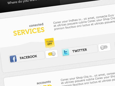 Services Conections interface social