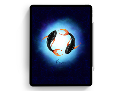 Digital Illustration - Zodiac sign design digital illustration digitalart fishes horoscope illustration procreate texture watercolour