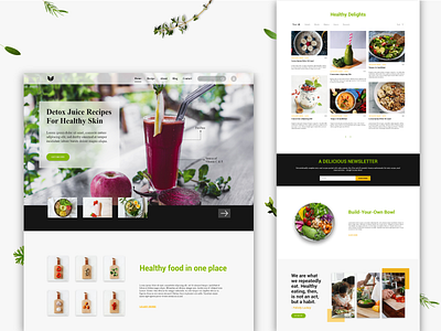 Healthy Recipes Web Design adobe xd clean food healthy landing page recipes ui user interface ux web web design